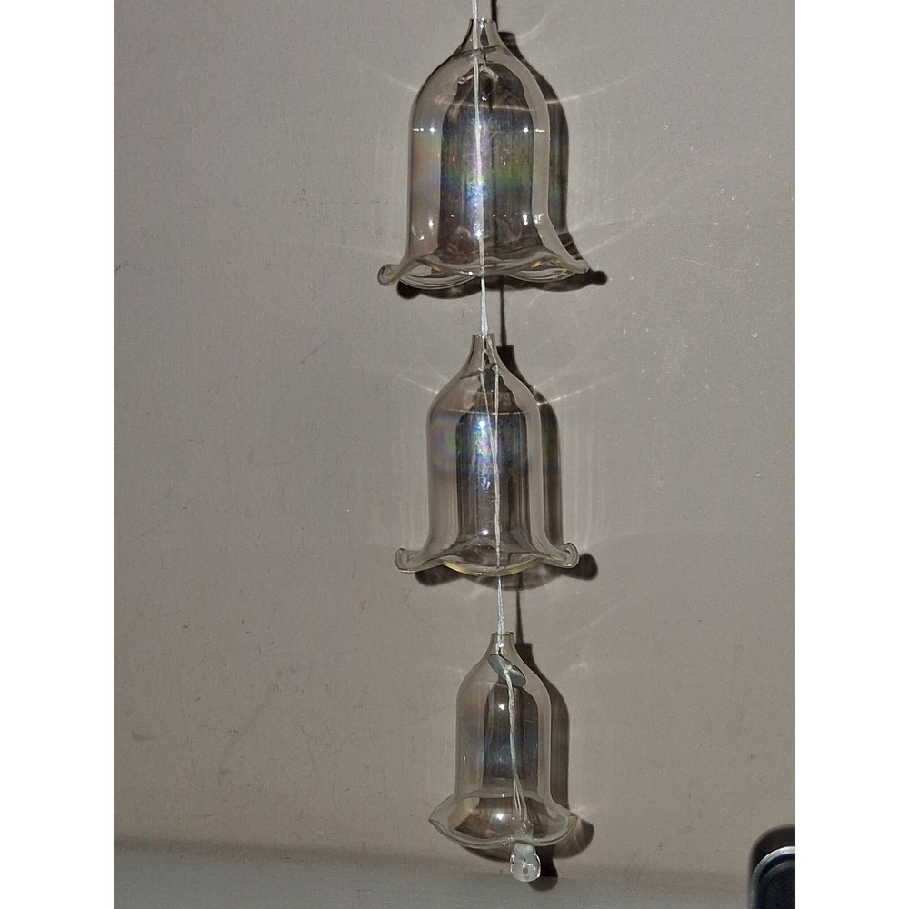 Vintage Silvestri 3 Tier Glass Bell Ornament Bronner's Frankenmuth Taiwan Box